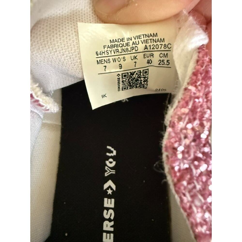 Converse Chuck Taylor All Star Pink Sparkling Glitter Low Top Shoes-Size 9 - Picture 7 of 7